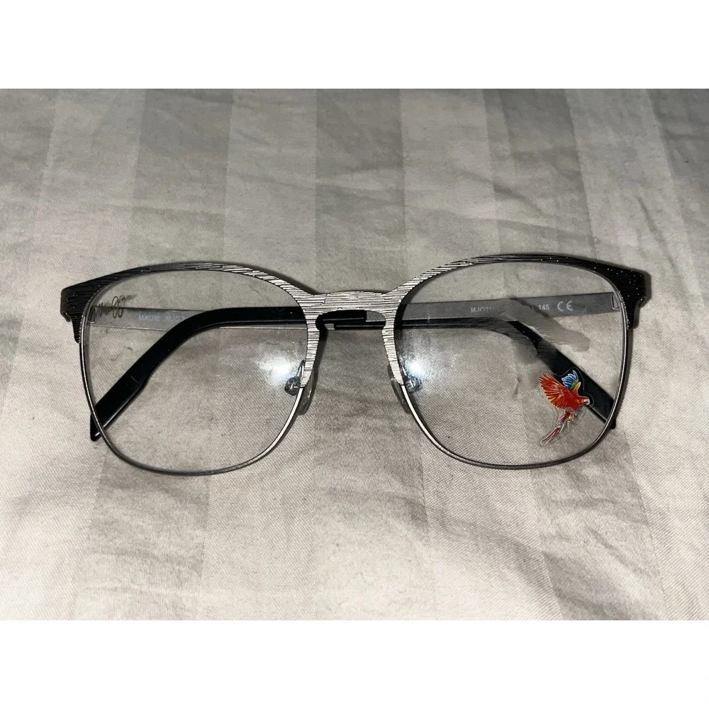 Maui Jim MJO 2107-14A Eyeglasses Glasses Dark Silver Woodgrain 54-19-145